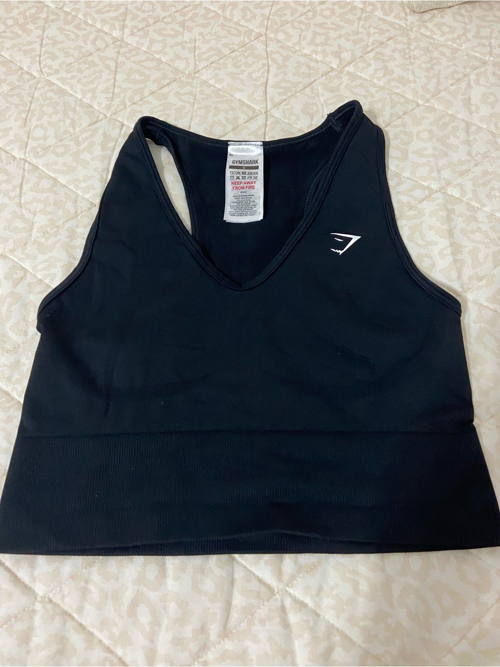 Gymshark Black Seamless V-Neck Crop Sports Bra